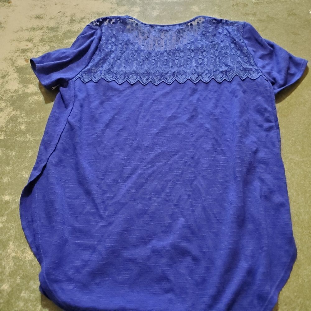 The Kooples Blue Lace Top Tshirt Sz Medium View 4